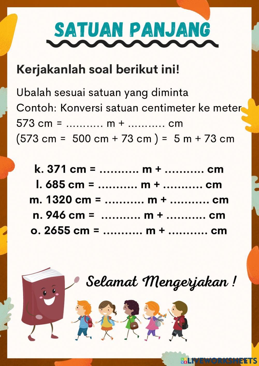 Satuan Panjang Subtema 1 Tema 3 Kelas 3 Worksheet Worksheets For - Free