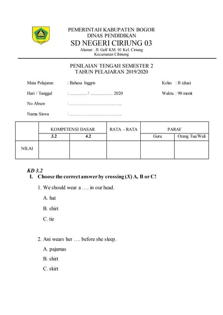 Latihan Soal TKA B Indonesia Paket 1 pdf Latihan Soal TKA B Indonesia Paket 1 pdf