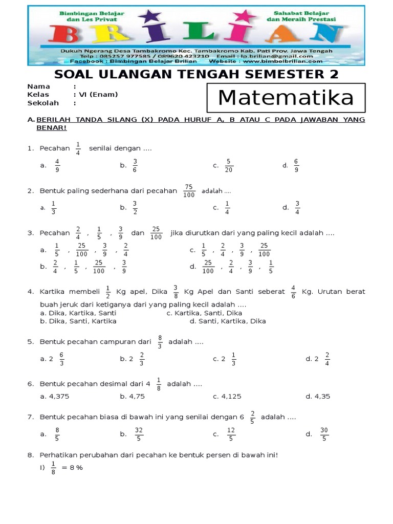 Panduan Lengkap Mengunduh Soal UAS Matematika Kelas 2 SD Semester 2 Panduan Lengkap Mengunduh Soal UAS Matematika Kelas 2 SD Semester 2