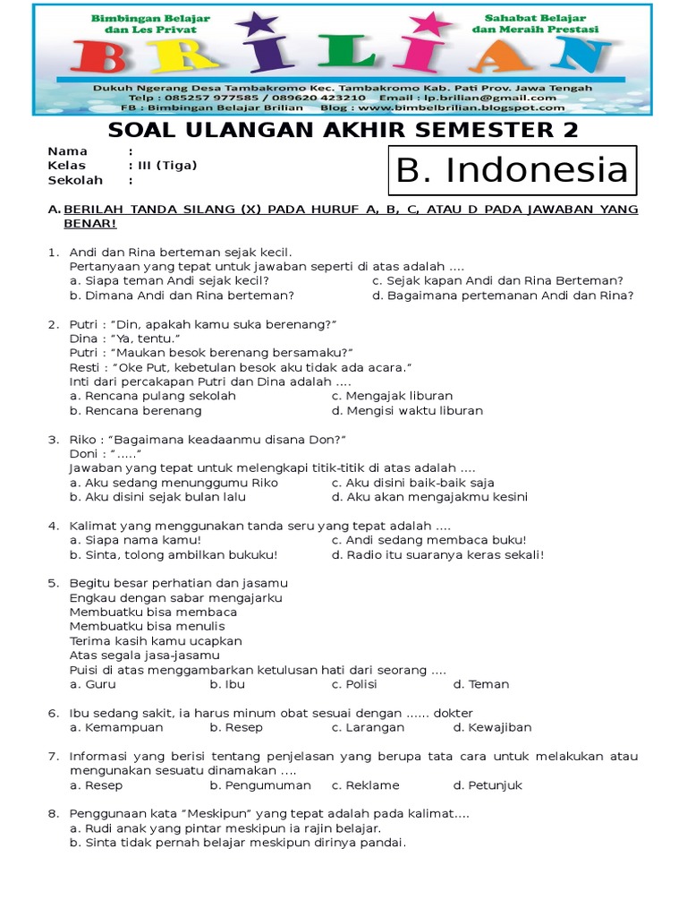 5 Rahasia Kumpulan Soal-Soal Bahasa Indonesia Kelas 3 Semester Genap 2018 yang Wajib Tahu Orang Tua di 2026