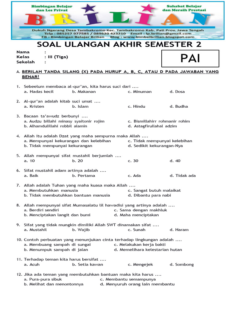 7 Trik Jitu Kumpulan Soal-Soal UAS SD Kelas 3 Semester 2 yang Bikin Anak Semangat Belajar Akhirnya Terungkap