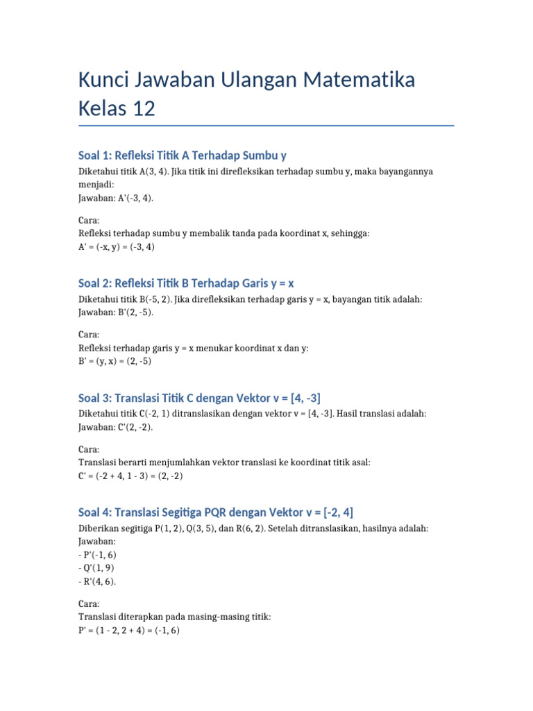 Ternyata Ini Kunci Jawaban Soal 2.1.3 Buku Cetak Mtk Kelas 12 Yang Paling Akurat