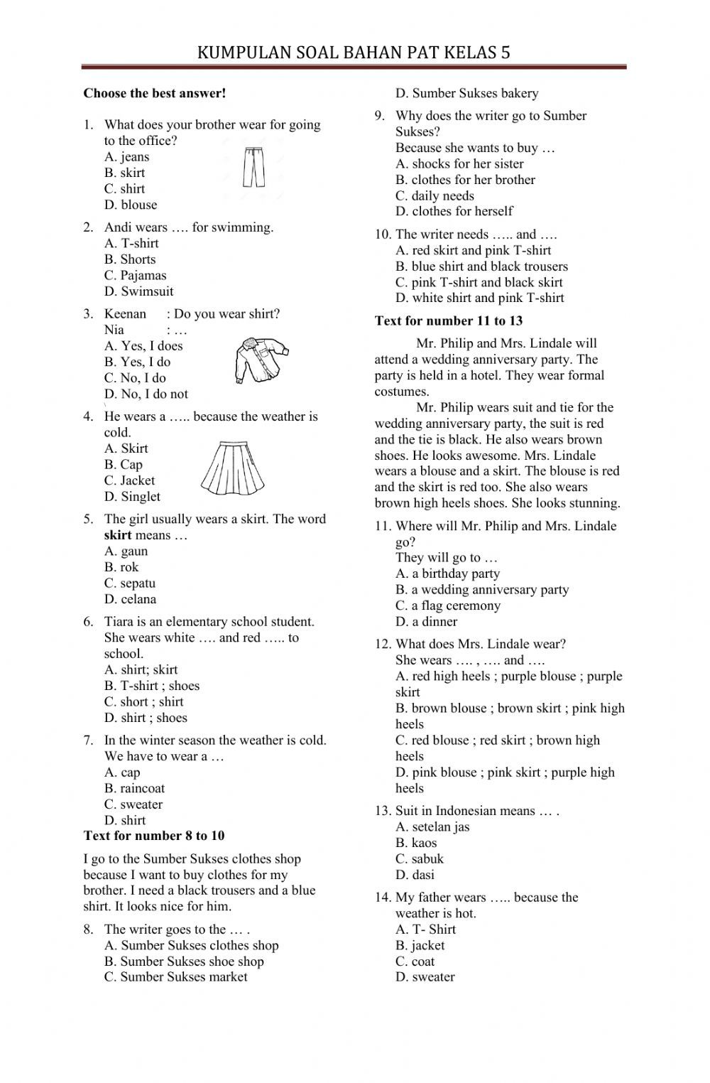 Wajib Tahu! Latihan Soal UKK Kelas 5 Semester 2 Bahasa Inggris Agar Nilai Langsung Maksimal