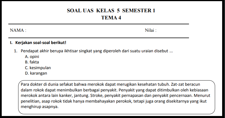 Wajib Tahu Rahasia Lulus Ujian dengan Kisi Kisi Soal K13 Kelas 5 Tema 4 Terbaru