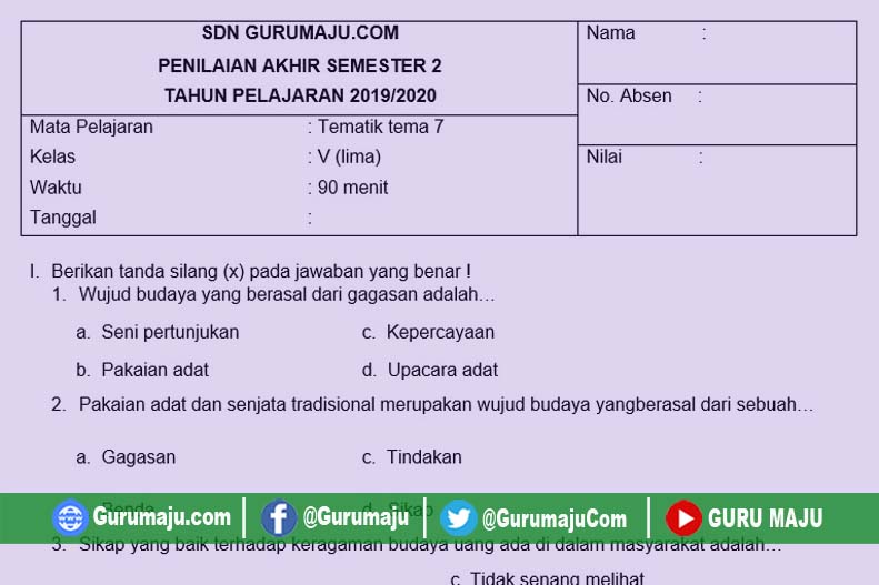 Wajib Tahu! Rahasia Lulus dengan Nilai Sempurna Lewat Latihan Soal UKK Kelas 5 Semester 2 Tema 7